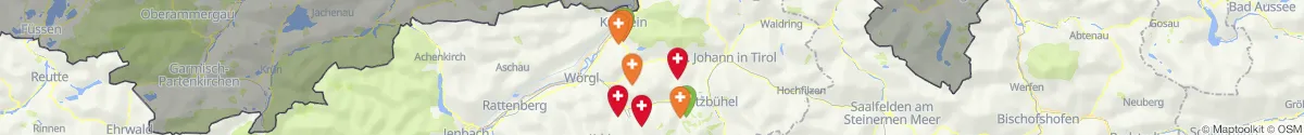 Map view for Pharmacies emergency services nearby Scheffau am Wilden Kaiser (Kufstein, Tirol)
